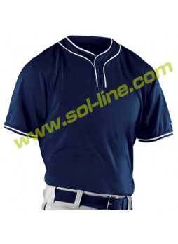 Navy Blue Micro Fiber Jerseys With White Piping